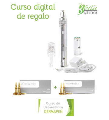 Pack Dermapen acero+ puntas+viales+curso online